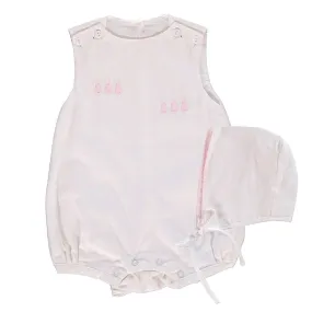 20015-Easter Bunny Baby Girl Bubble Romper with Bonnet