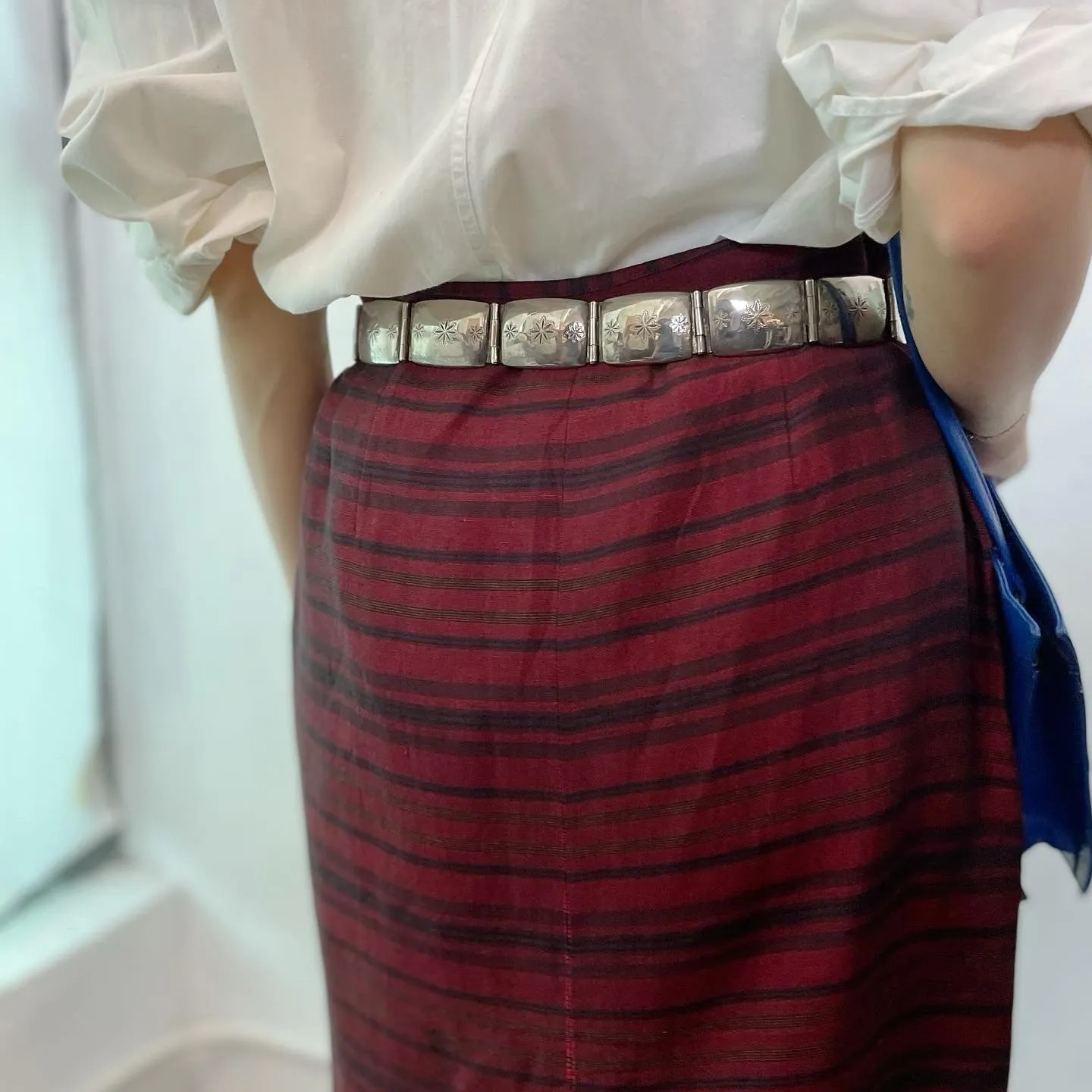 80s Striped pencil Skirt