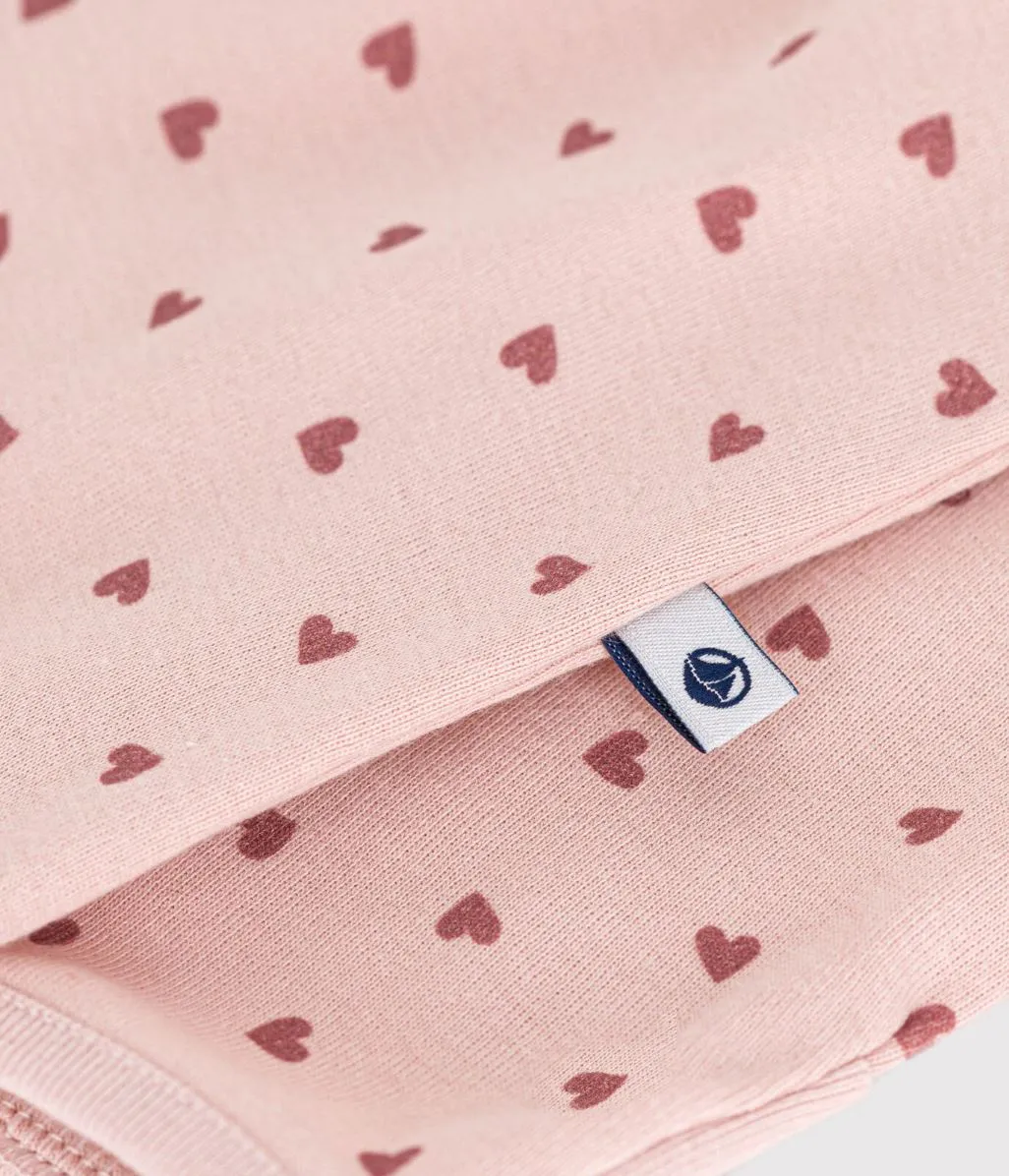 Baby Girl Heart Collar Sleepwear Zip up