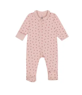 Baby Girl Heart Collar Sleepwear Zip up