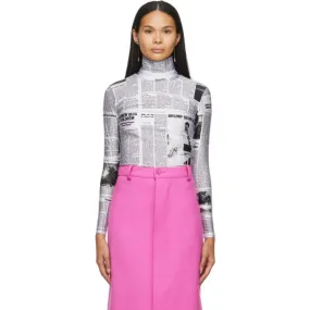 Balenciaga White Happy News Turtleneck