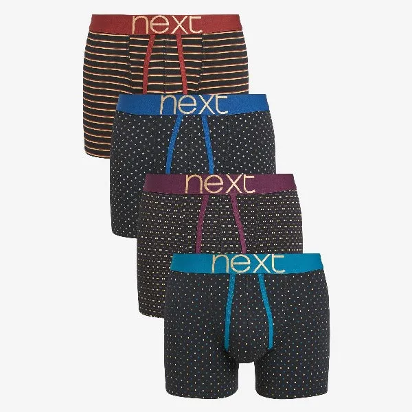 Black / Colour Metallic A-Front Boxers 4 Pack