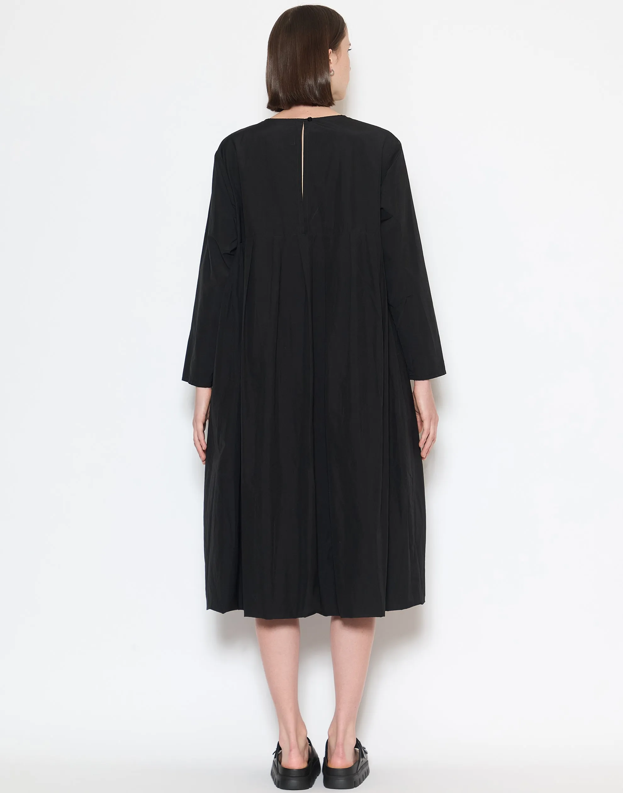 Black Cotton Blend Double Klic Dress