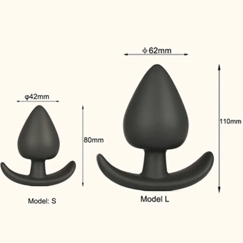 Black Silicone Anal Plugs in Three Sizes / Adult Sex Toys for Women and Men