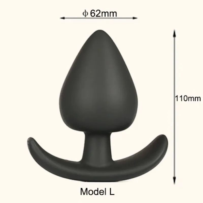 Black Silicone Anal Plugs in Three Sizes / Adult Sex Toys for Women and Men
