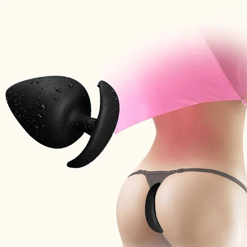 Black Silicone Anal Plugs in Three Sizes / Adult Sex Toys for Women and Men
