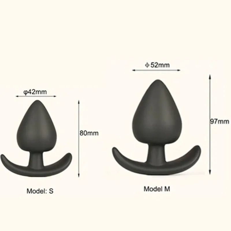Black Silicone Anal Plugs in Three Sizes / Adult Sex Toys for Women and Men