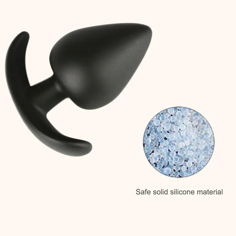 Black Silicone Anal Plugs in Three Sizes / Adult Sex Toys for Women and Men