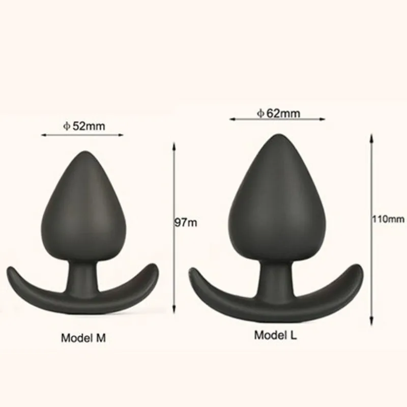 Black Silicone Anal Plugs in Three Sizes / Adult Sex Toys for Women and Men