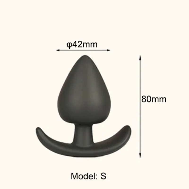 Black Silicone Anal Plugs in Three Sizes / Adult Sex Toys for Women and Men