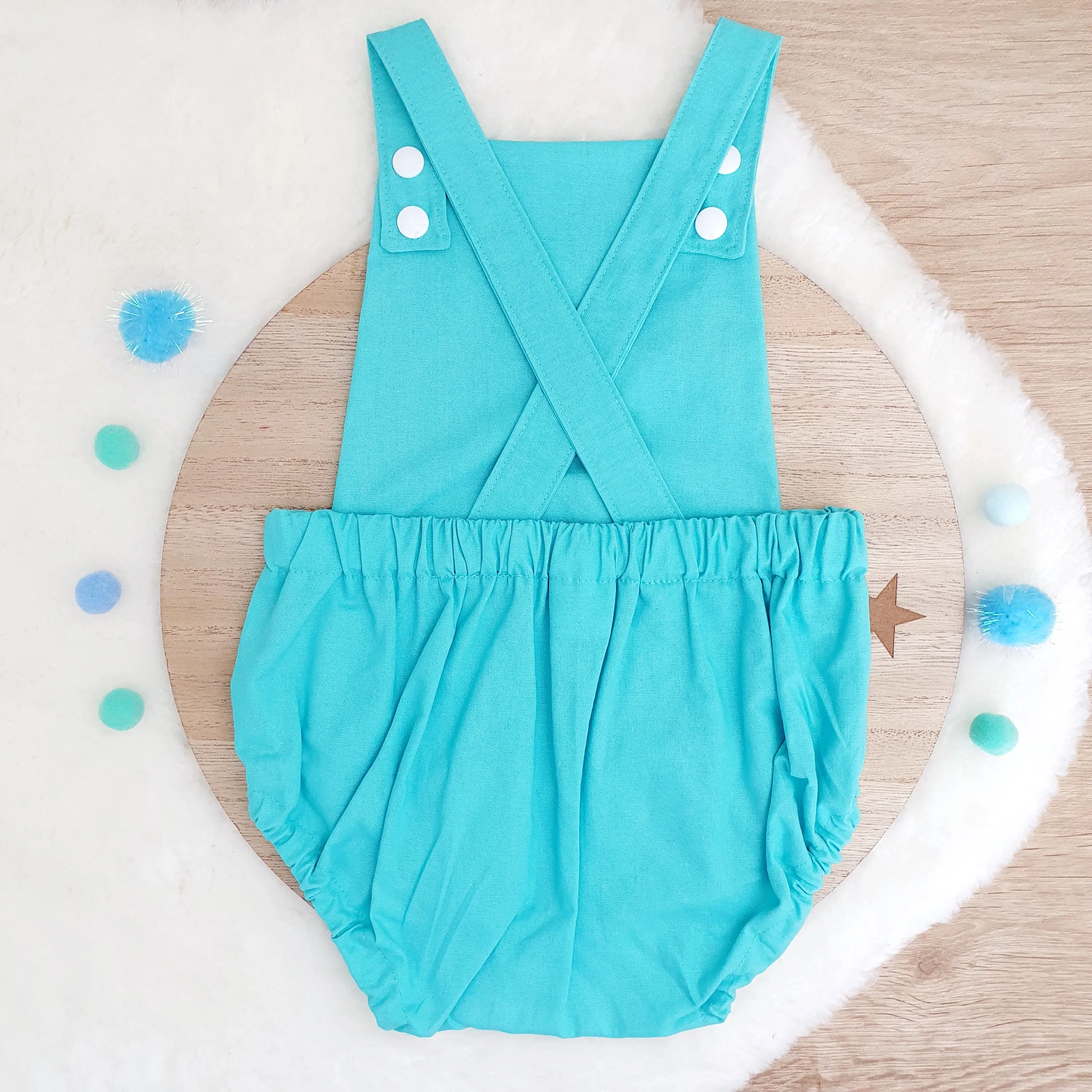 BLUE / GREEN Baby Romper, Size 1