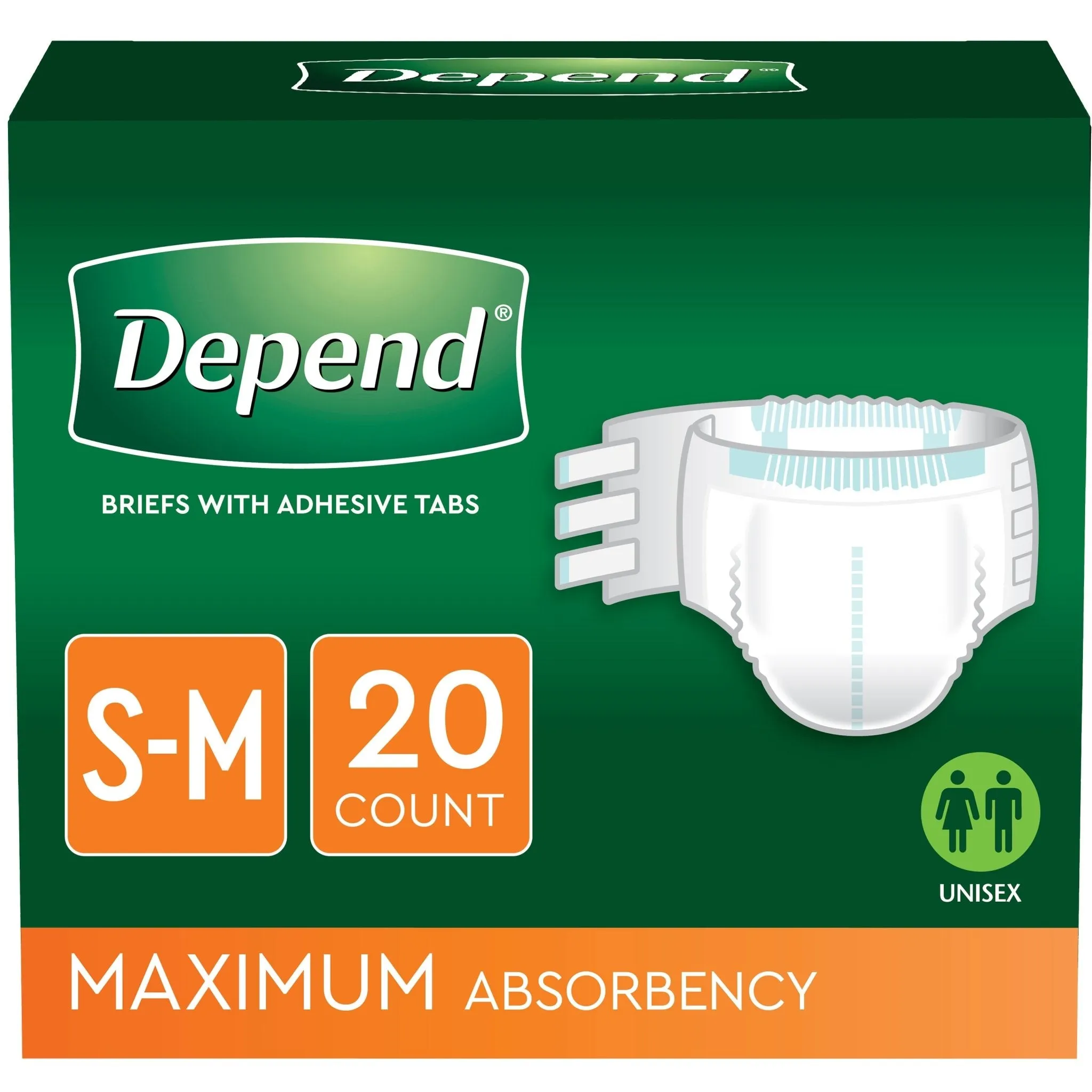CA/60 - Depend Protection Brief with 4 Tabs Small/Medium 19" - 34"