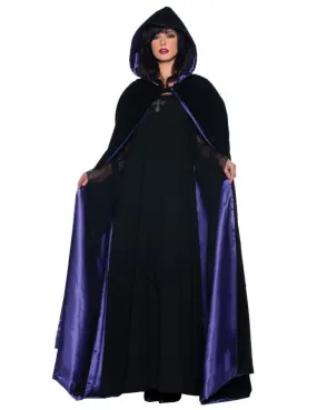 Cape Deluxe 63 Inch Blk/Purple  Costume