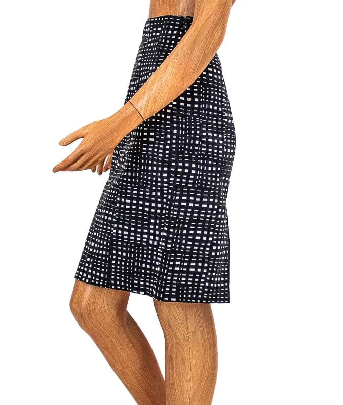 Checkered Pencil Skirt