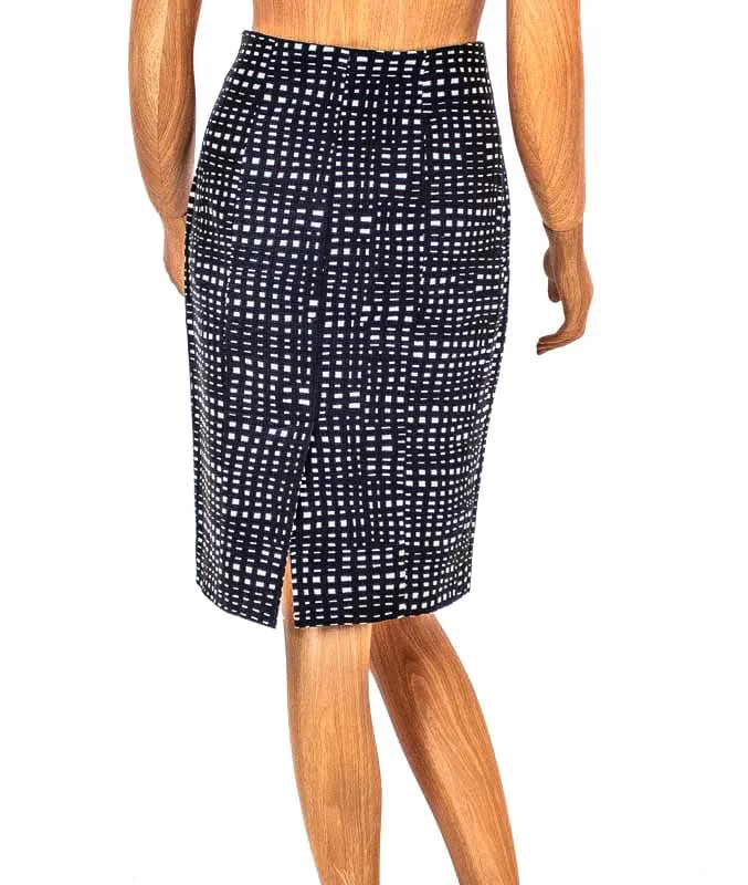 Checkered Pencil Skirt
