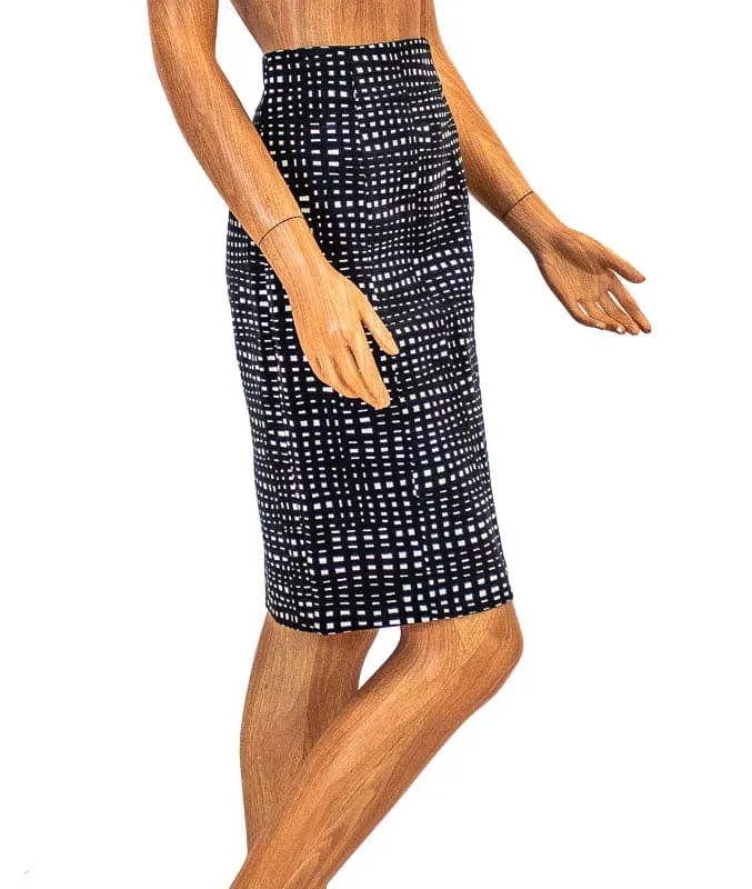Checkered Pencil Skirt