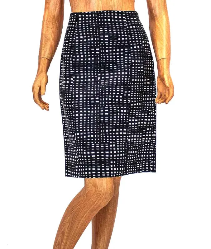 Checkered Pencil Skirt