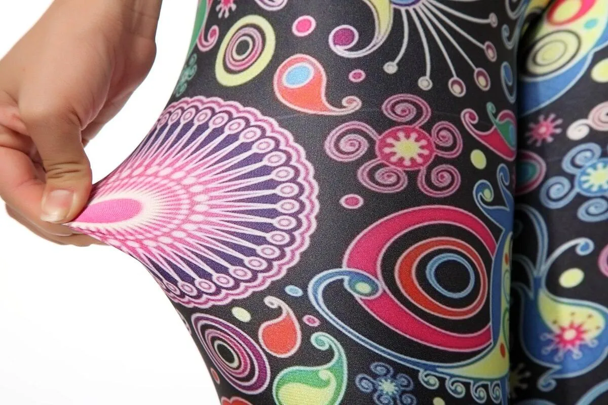 Colorful Printed Women's Leggings Fashion Sexy Tight Pants Cartoon