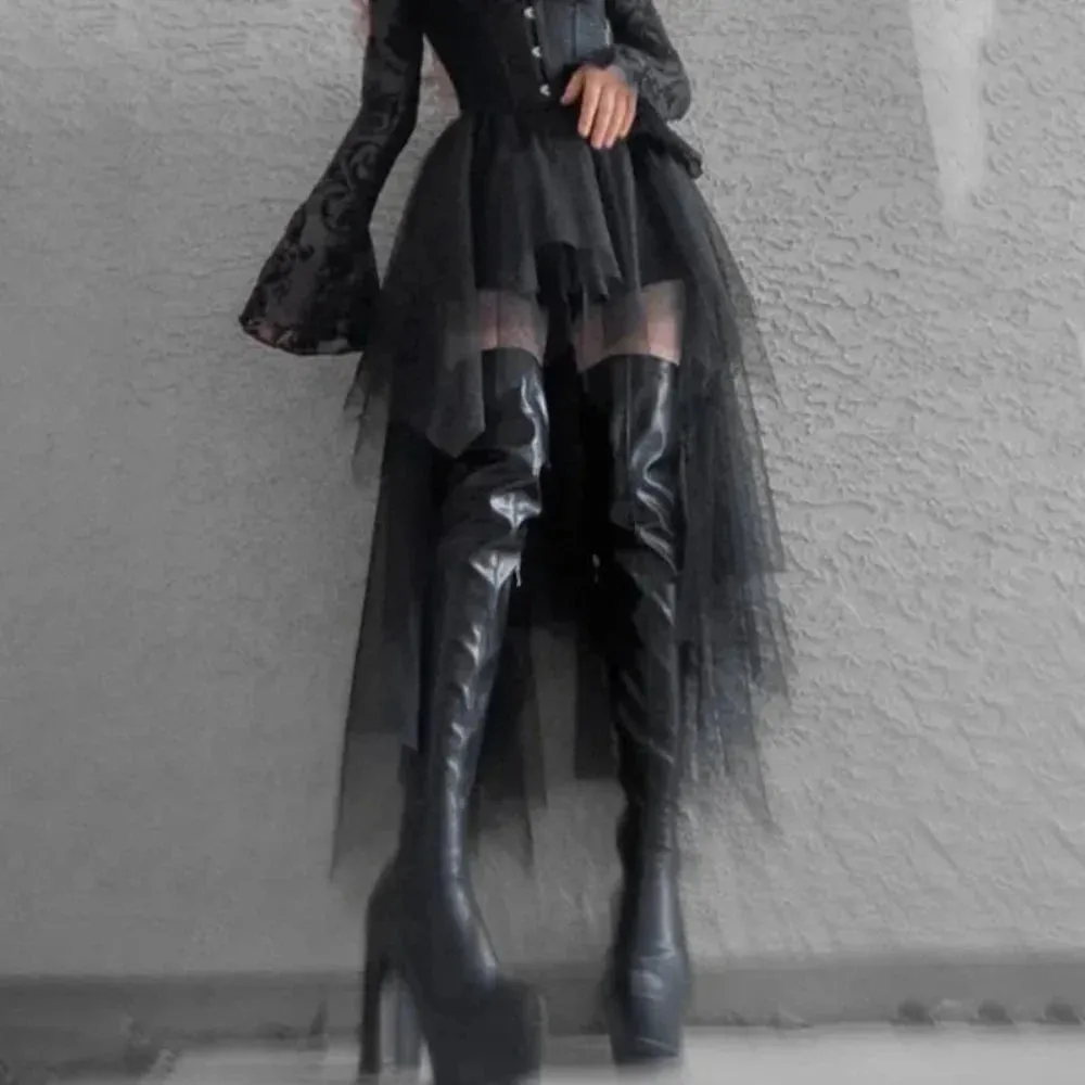 Cosplay Gothic Layered Look Skirt