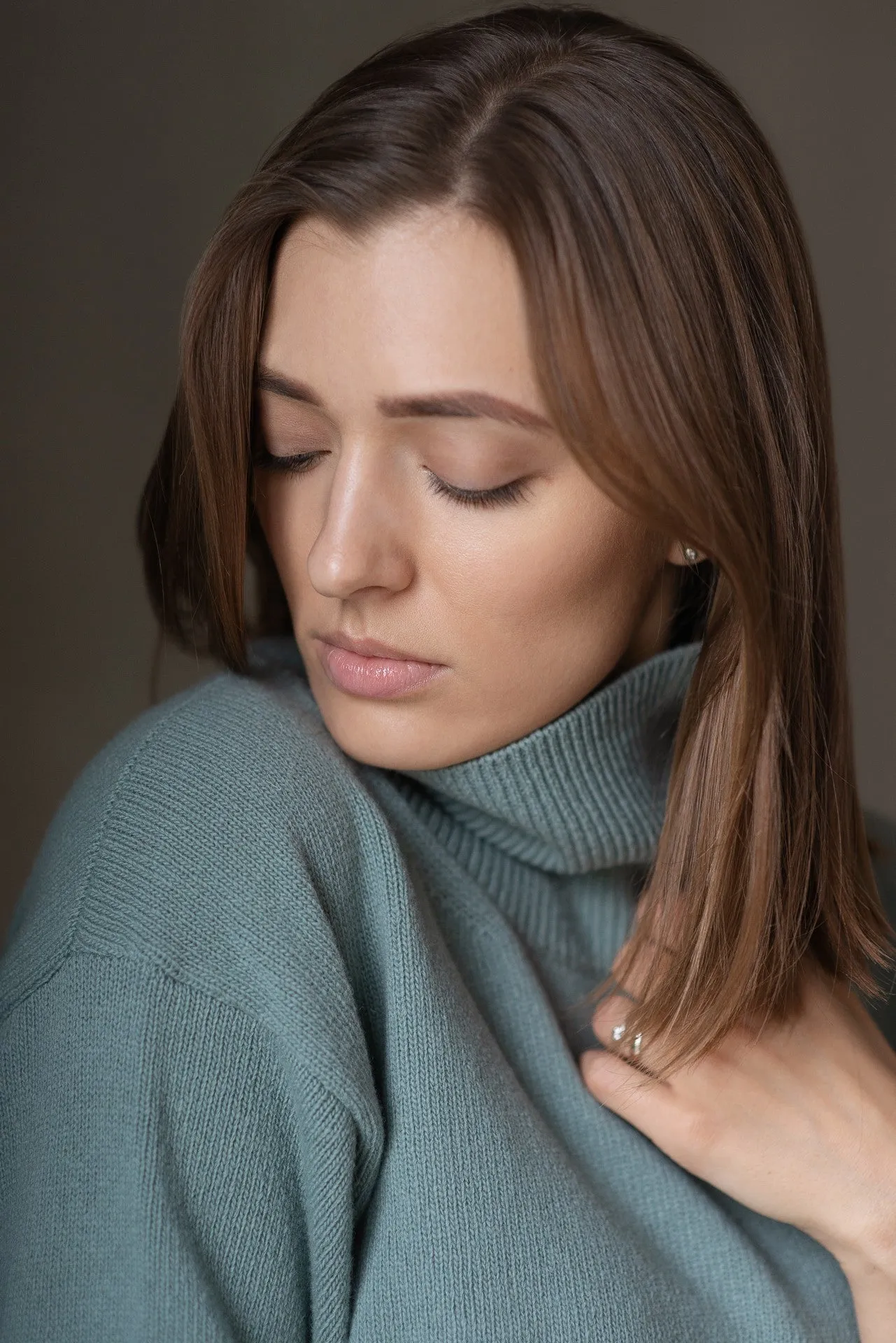 Cosy Classic Oversized Wool Turtleneck - Green