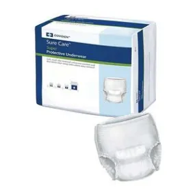 Covidien Kendall 1215 SureCare Super Protective Underwear - Large 44 inch - 54 inch, Maximum Absorbency, 4 Blue Strands Band Color, Case of 4 bags