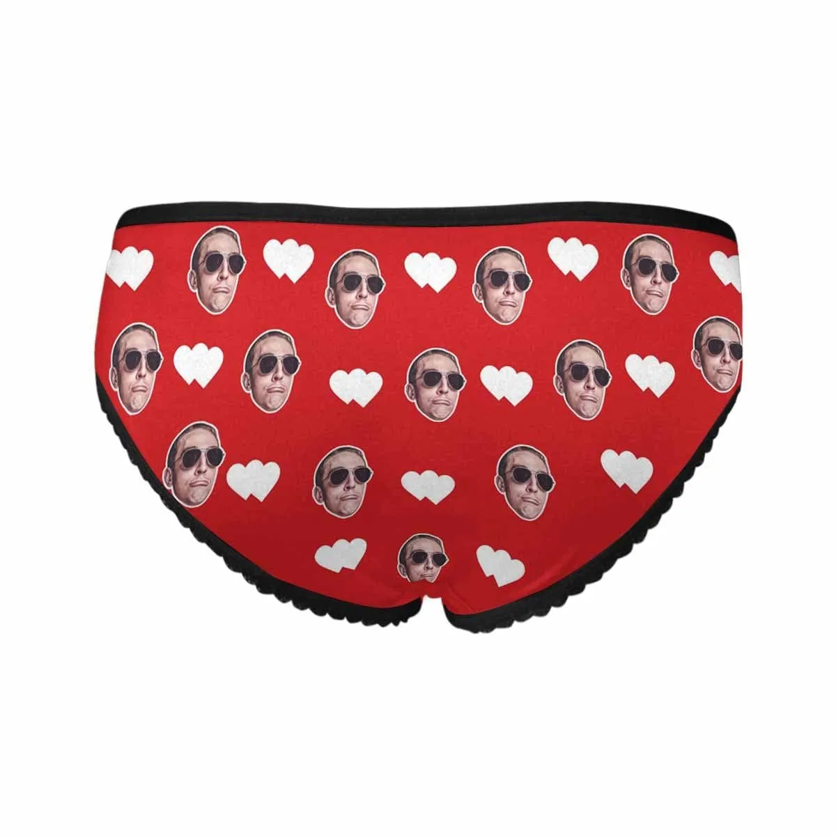 Custom Face Women's Underwear Personalized From My Heart Women's All Over Print High-cut Briefs