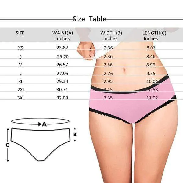 Custom Face Women's Underwear Personalized From My Heart Women's All Over Print High-cut Briefs