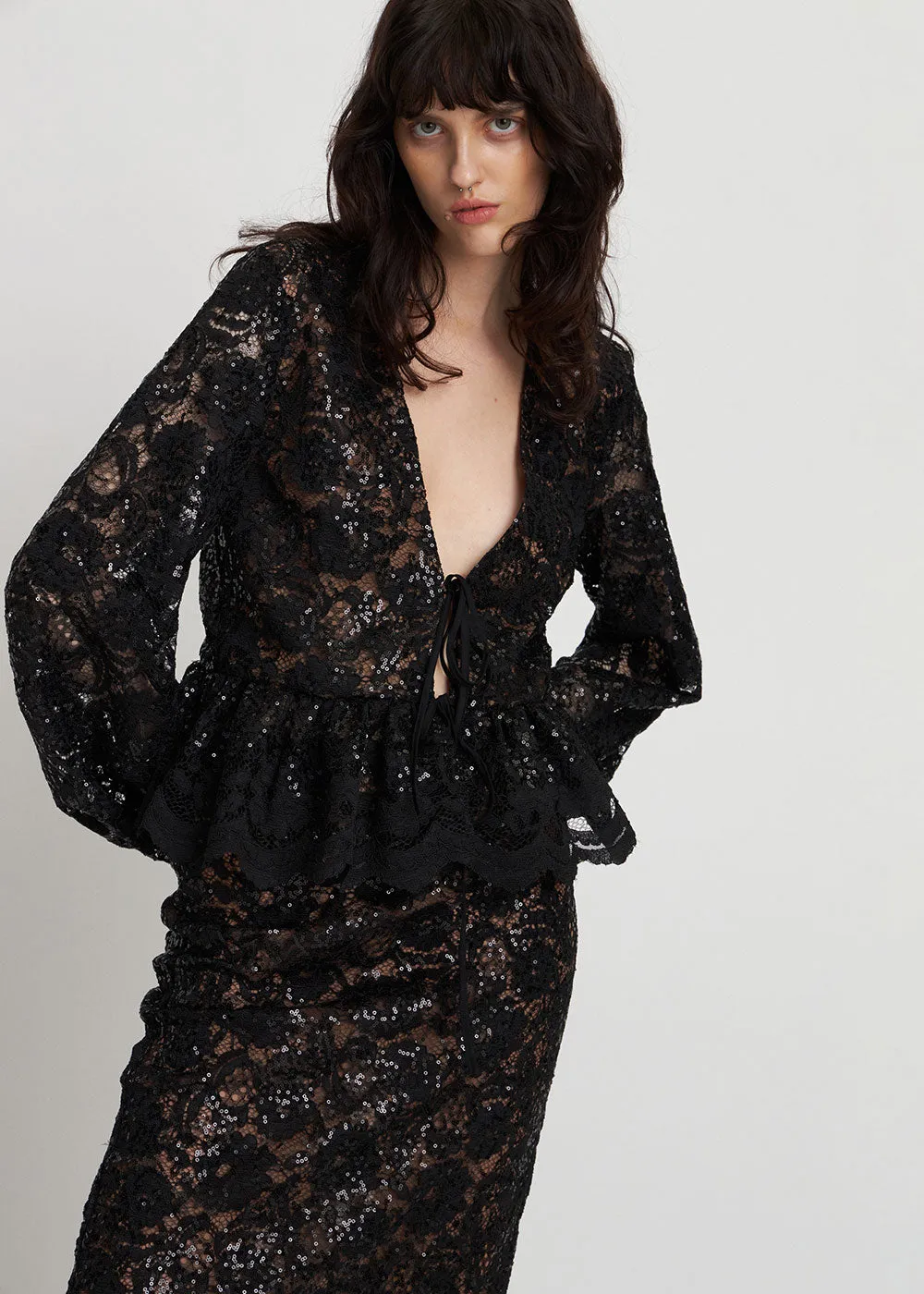 Delicate Lace Pencil Skirt