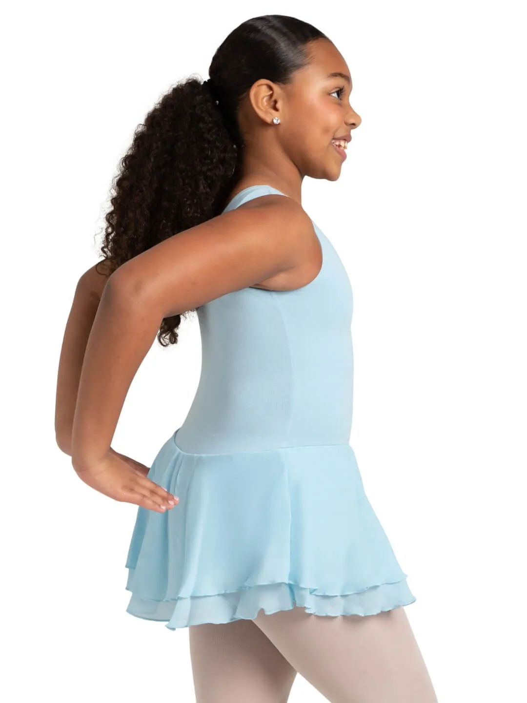 Double Layer Skirt Tank Dress - Girls