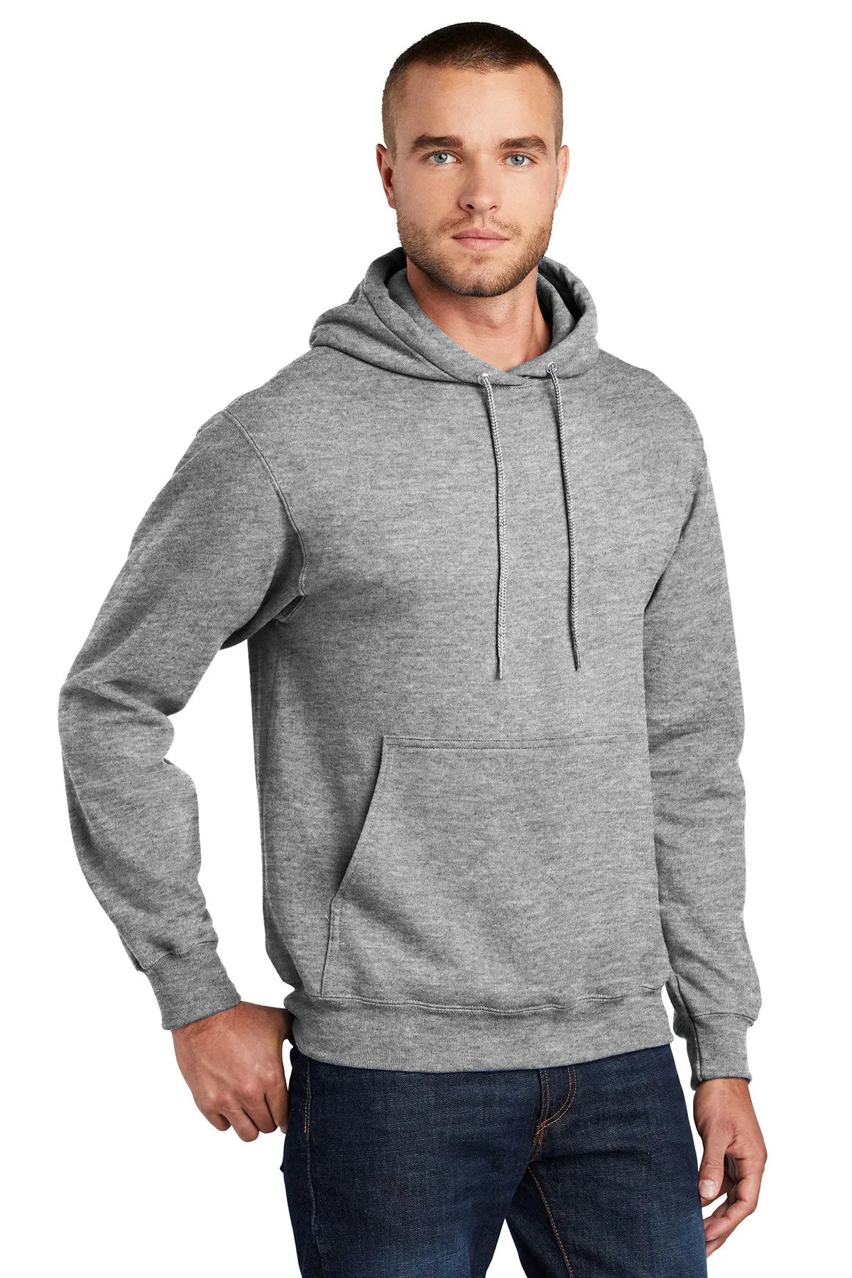 Essential Fleece Pullover Hooded Sweatshirt / Athletic Heather / Cape Henry Strength & Conditioning