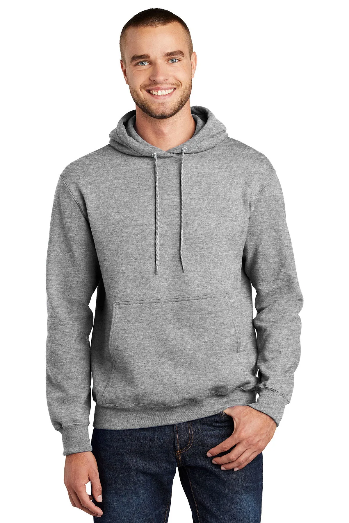 Essential Fleece Pullover Hooded Sweatshirt / Athletic Heather / Cape Henry Strength & Conditioning