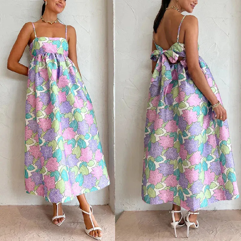 FashionSierra - 2024 Floral Sleeveless Tube Top Maxi Boho Dress