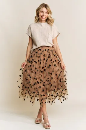 FLOCKED HEART TULLE SKIRT