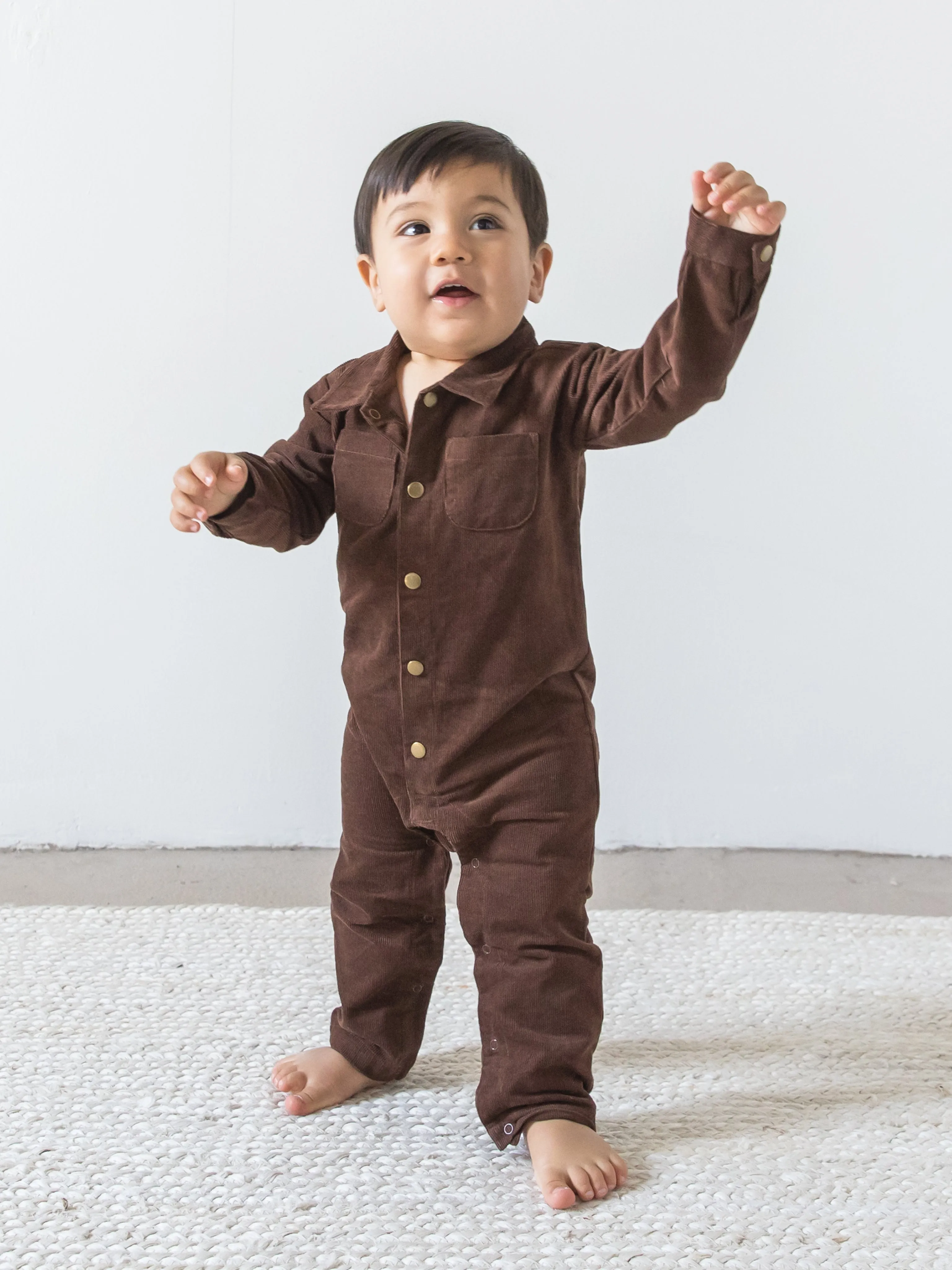 Flynn Corduroy Collared Romper