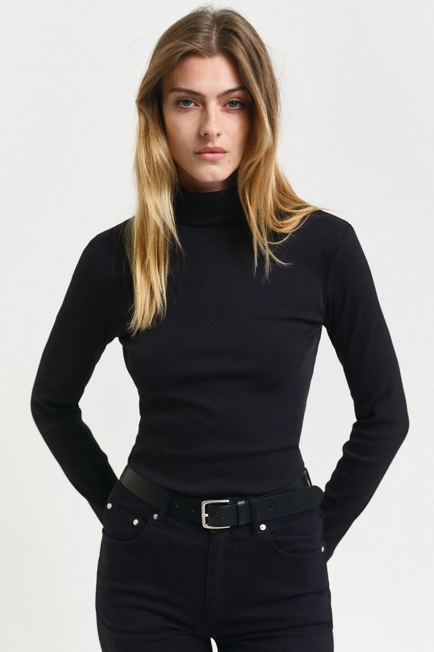 Gant Top Ribbed Turtleneck Slim Fit Black 4200764