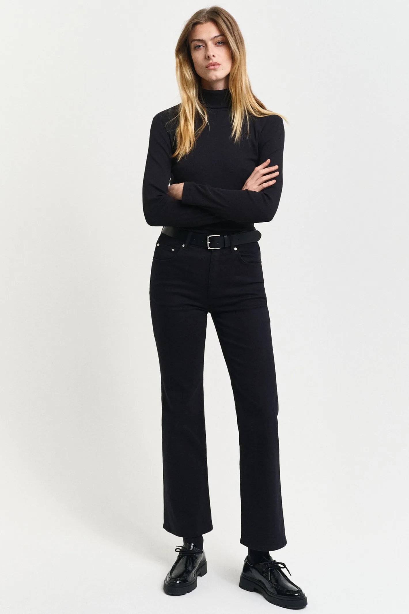 Gant Top Ribbed Turtleneck Slim Fit Black 4200764
