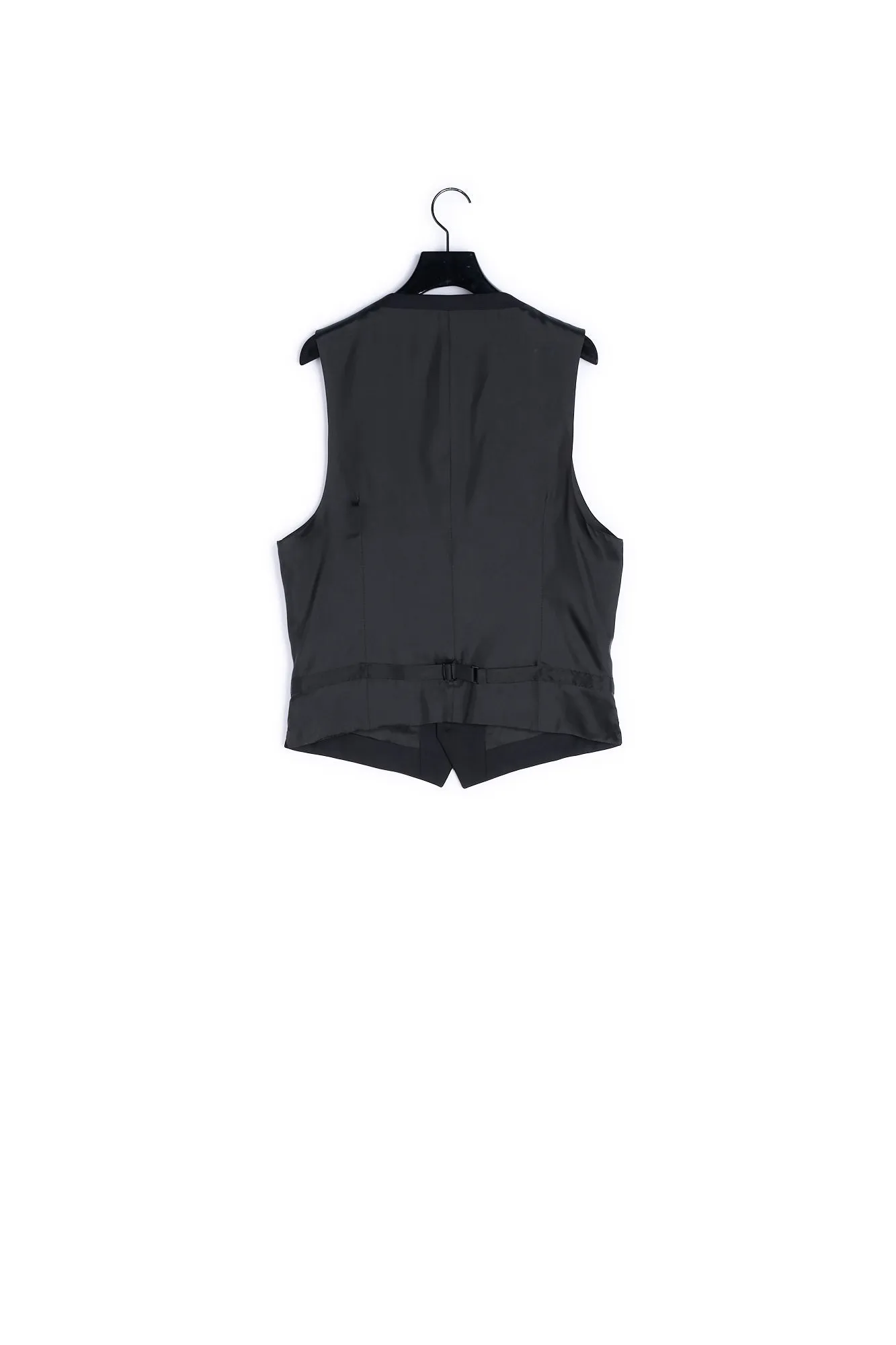 Gilet costume noir laine boutonné