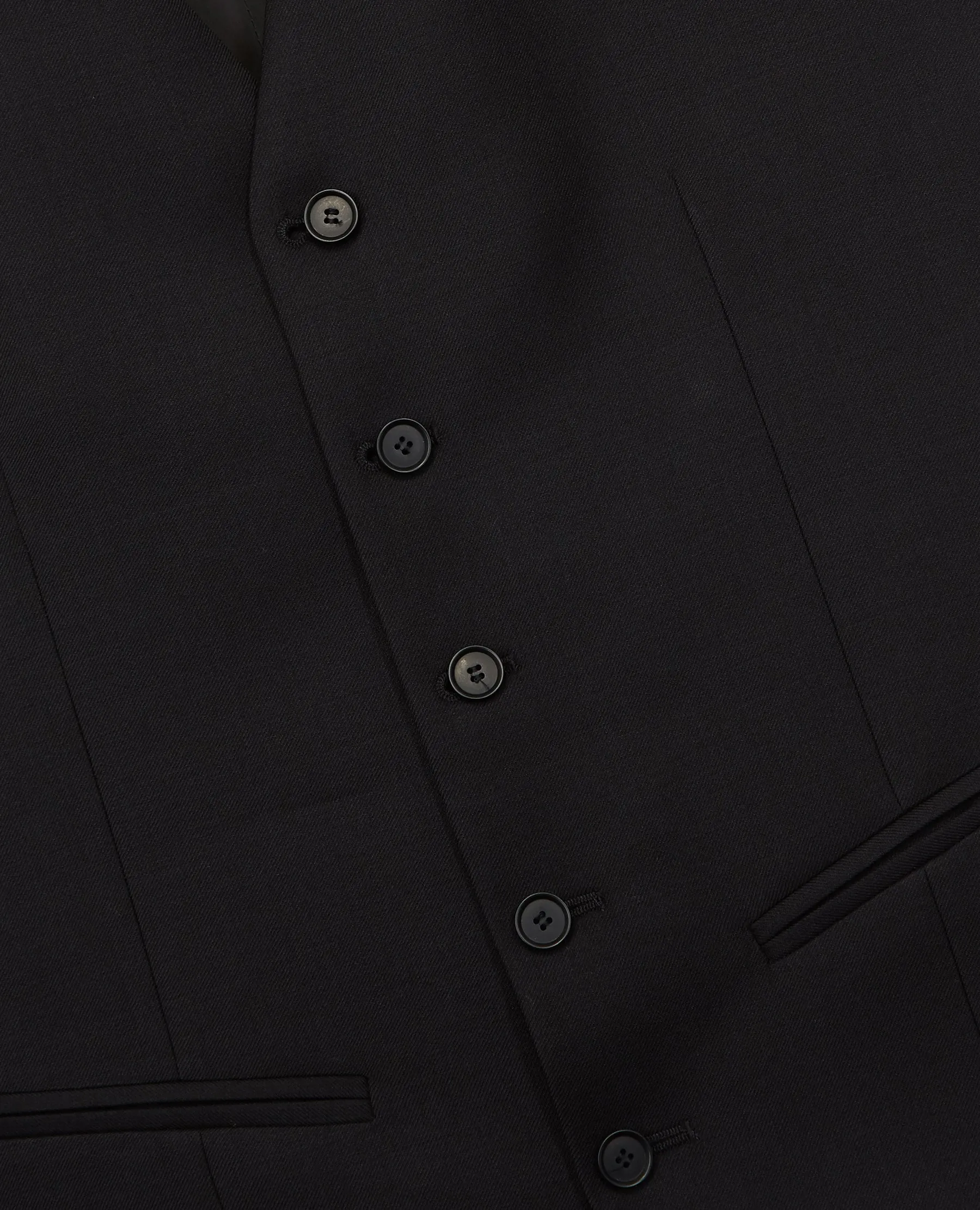 Gilet costume noir laine boutonné