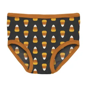 Girl's Print Bamboo Underwear - Midnight Candy Corn