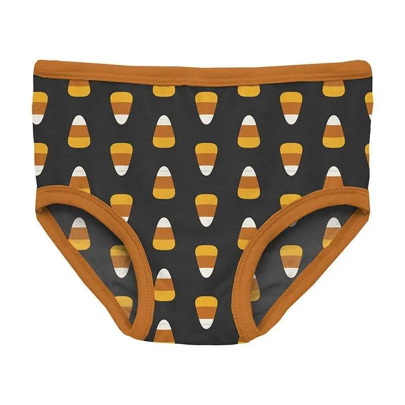 Girl's Print Bamboo Underwear - Midnight Candy Corn