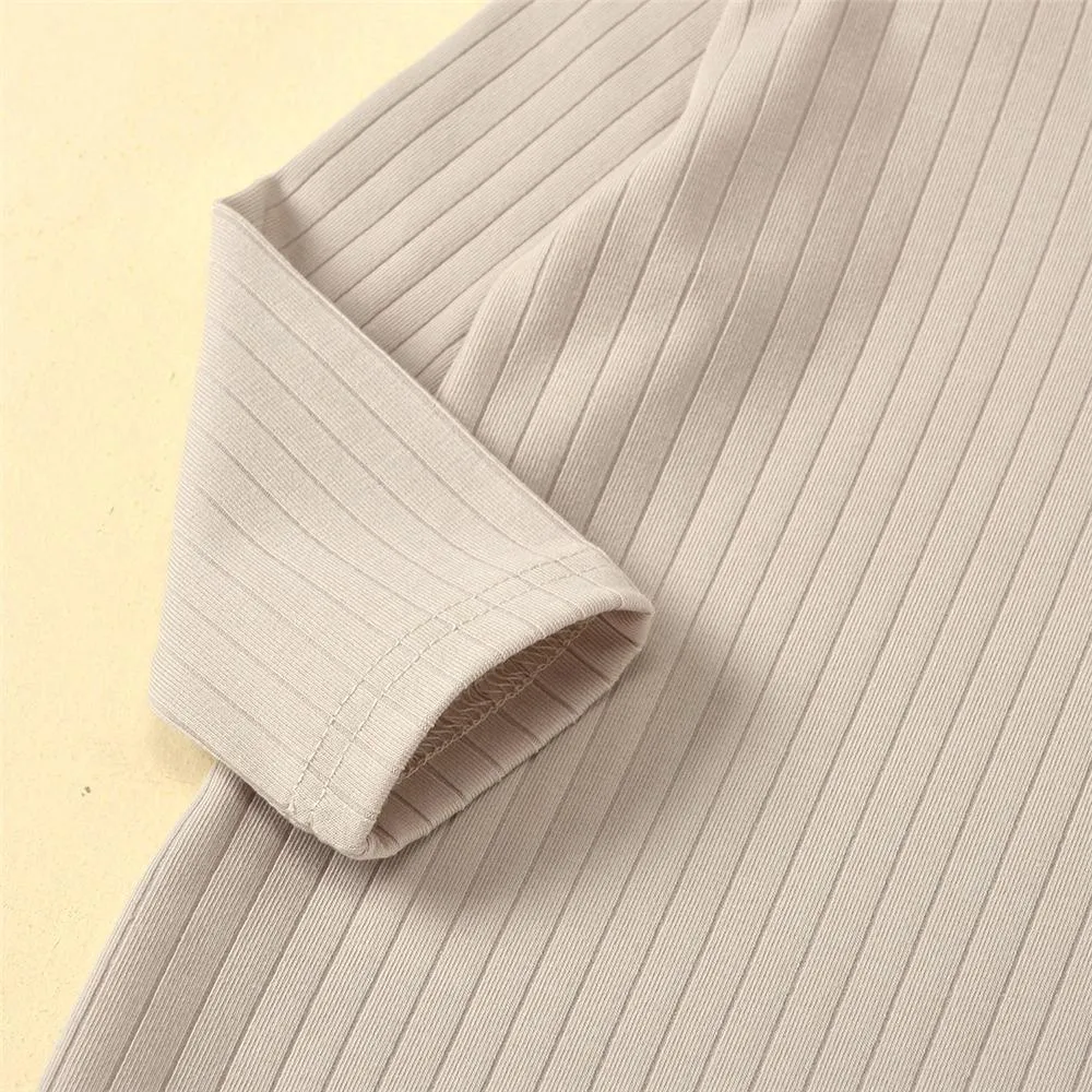 Girls Turtleneck Irregular Solid Long Sleeve Dress Girls Clothing Wholesalers