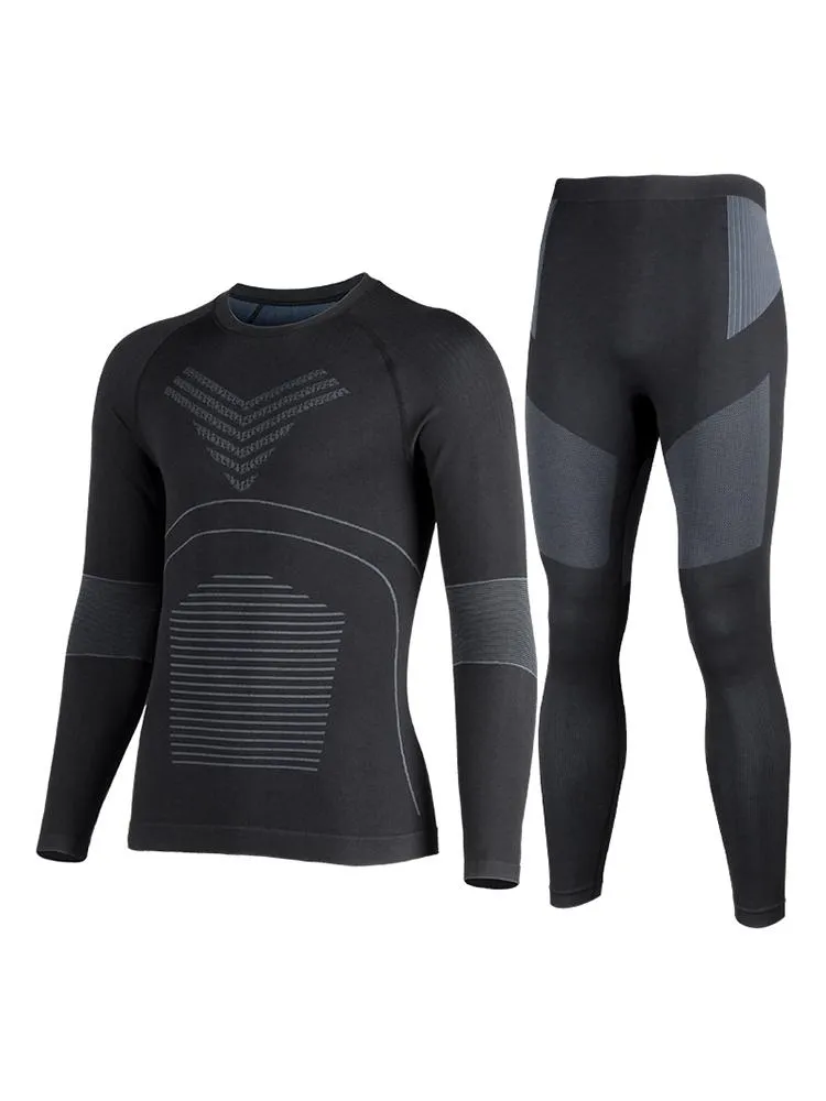Gsou Snow Men's Gray Underwear Ski Equipment Quick-Drying Wicking Function Underwear Set