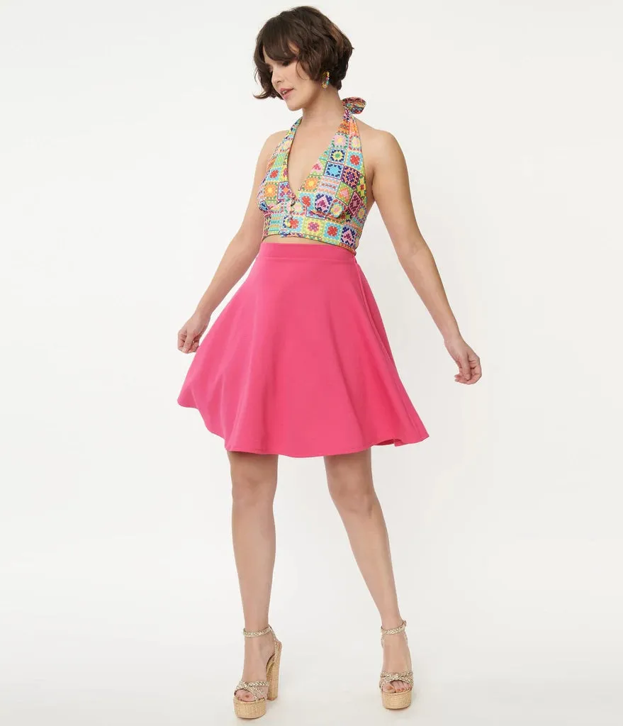 Hot Pink Sweet Talk Flare Skirt