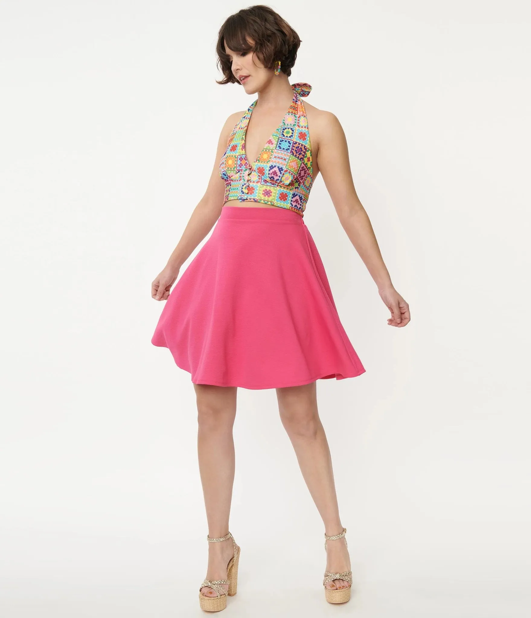 Hot Pink Sweet Talk Flare Skirt