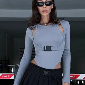 Katarina Buckled Layered Sporty Bodysuit