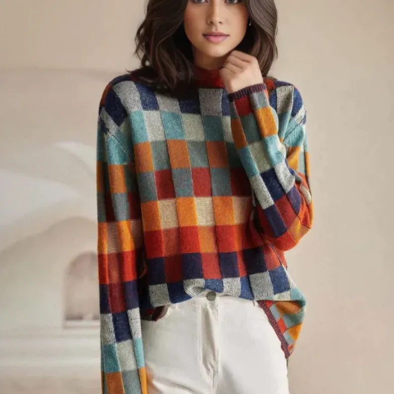 KATY | PATCHWORK TURTLENECK