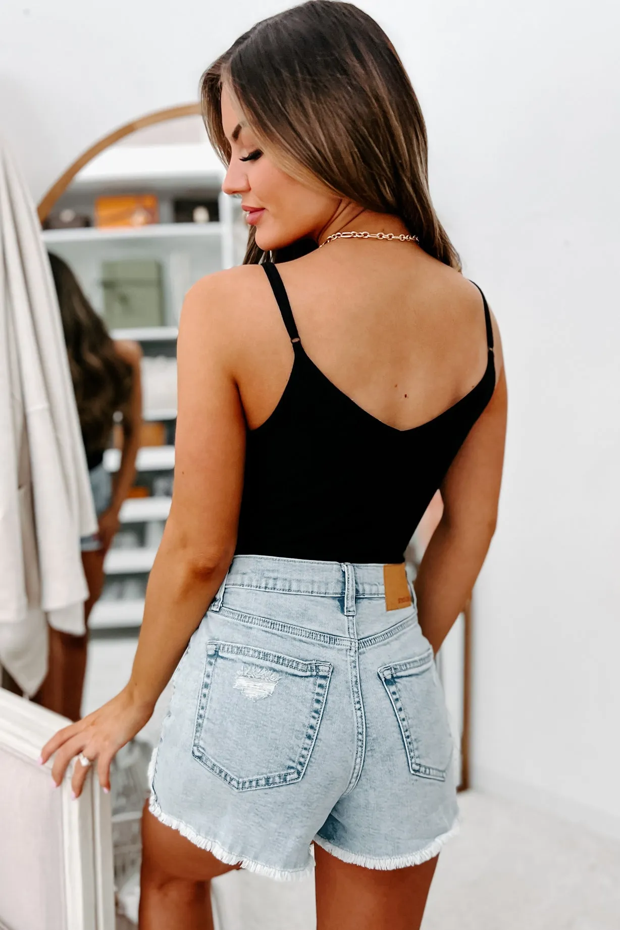 Keeping It Relaxed Spaghetti Strap Bodysuit (Black)
