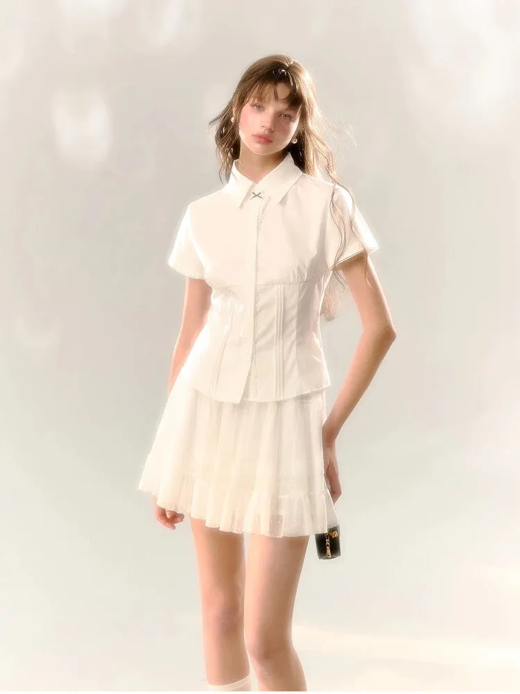 Lace Tiered Sheer Feminine Skirt