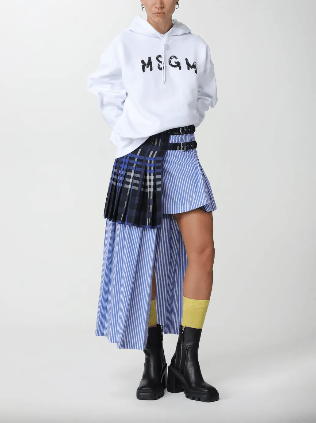 Layered Asymmetric Midi Skirt