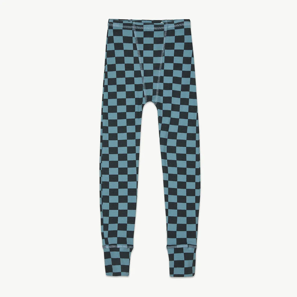 Legging Rib Stone Blue Check